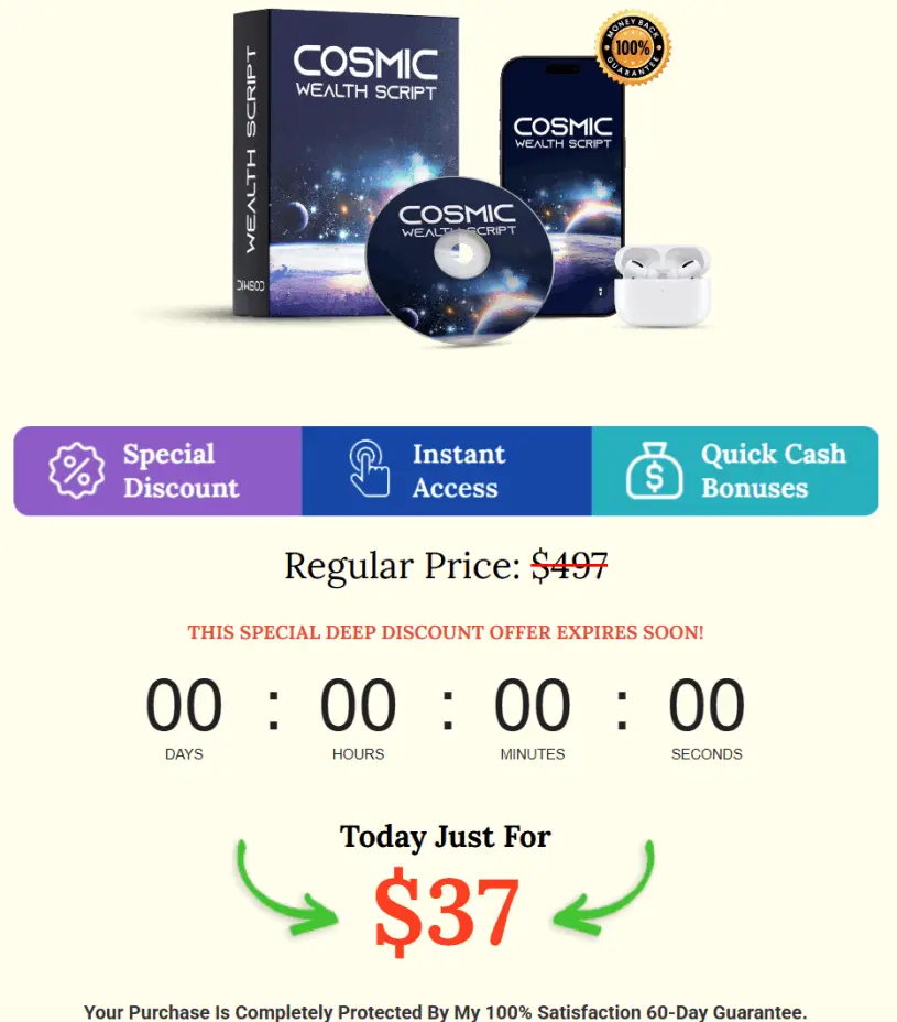 Cosmic Wealth Script Price And Buy Label